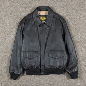 Landing Leathers Air Force Brown Leather Bomber Aviator Pilot Jacket Men’s Large